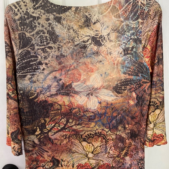 Coldwater Creek Artsy Fall Womens sz Lg Top Vgc - Picture 2 of 4